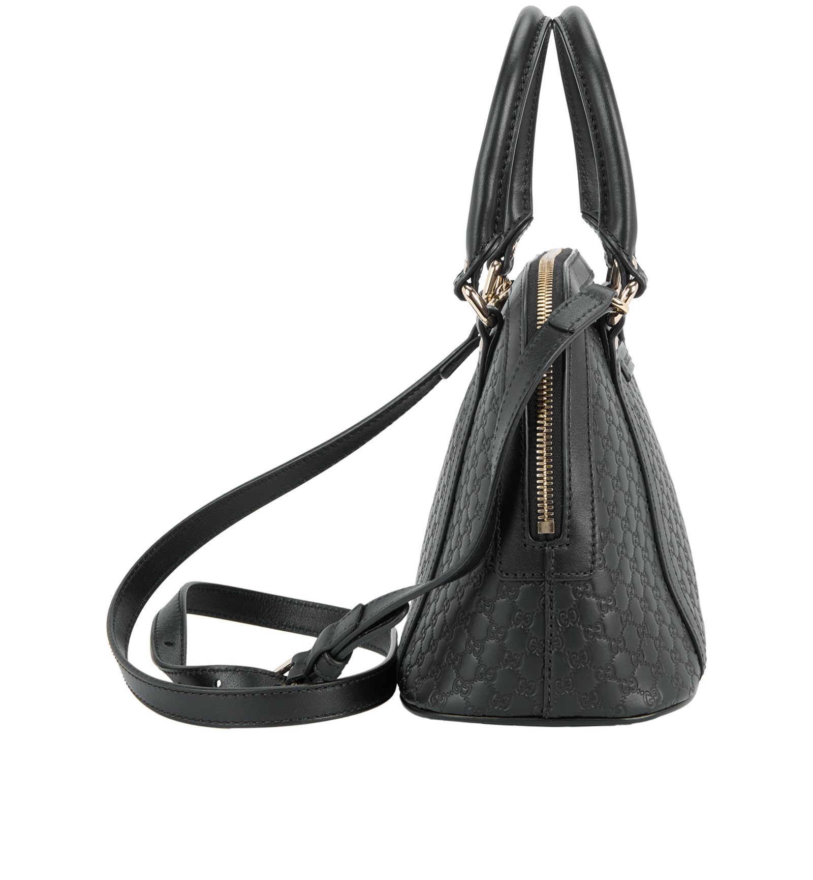 Microguccisima Dome Bag, &pound;595, Handbags, Black, Leather, Side view